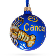 Load image into Gallery viewer, Cancer Zodiac Horoscope Sign Glass Ball Christmas Ornament 3.25 Inches