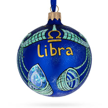 Load image into Gallery viewer, Libra Zodiac Horoscope Sign Glass Ball Christmas Ornament 3.25 Inches