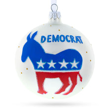 Load image into Gallery viewer, Democratic Donkey Glass Ball Christmas Ornament 4 Inches