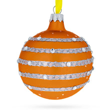Load image into Gallery viewer, Italian Couturier Stars and Moons Design Glass Ball Christmas Ornament 3.25 Inches