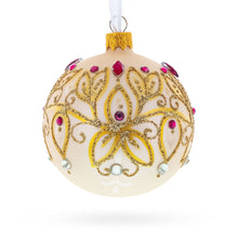 Load image into Gallery viewer, Gilded Golden Leaves Glass Ball Christmas Ornament 3.25 Inches