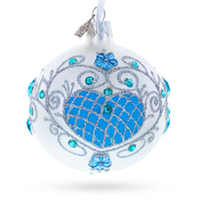 Load image into Gallery viewer, Turquoise Glass Ball Christmas Ornament 3.25 Inches