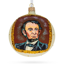 Load image into Gallery viewer, USA President Abraham Lincoln Commemorative Glass Ball Christmas Ornament 4 Inches