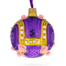 Load image into Gallery viewer, Milan Designer Luxury Earrings on Purple Glass Ball Christmas Ornament 3.25 Inches