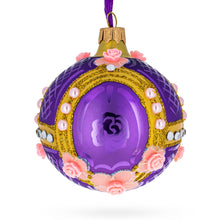 Load image into Gallery viewer, Milan Designer Luxury Earrings on Purple Glass Ball Christmas Ornament 3.25 Inches