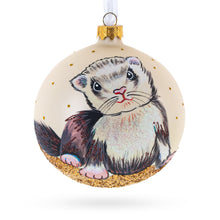 Load image into Gallery viewer, Ferret Glass Ball Christmas Ornament 4 Inches