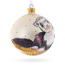 Load image into Gallery viewer, Ferret Glass Ball Christmas Ornament 4 Inches