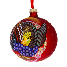 Load image into Gallery viewer, Turkey on the Field Thanksgiving Glass Ball Christmas Ornaments 4 Inches