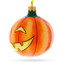 Load image into Gallery viewer, Jack-o'-lantern Glass Ball Halloween Ornament 3.25 Inches