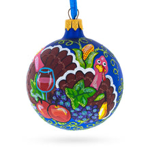 Load image into Gallery viewer, Turkey and Thanksgiving Party Glass Ball Christmas Ornaments 3.25 Inches