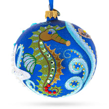 Load image into Gallery viewer, Sea Horse Glass Ball Christmas Ornament,4 Inches