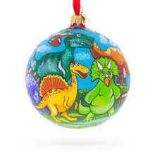 Load image into Gallery viewer, Dinosaurs in Jungles Glass Ball Christmas Ornament 4 Inches