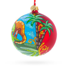 Load image into Gallery viewer, Dinosaurs in Jungles Glass Ball Christmas Ornament 4 Inches