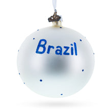 Load image into Gallery viewer, Flag of Brazil Glass Ball Christmas Ornament 4 Inches