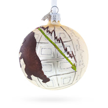 Load image into Gallery viewer, Bull and Bear Stock Market Glass Ball Christmas Ornament 3.25 Inches