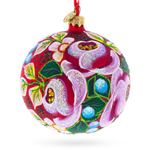 Load image into Gallery viewer, Roses Bouquet Glass Ball Christmas Ornament 4 Inches