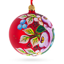 Load image into Gallery viewer, Roses Bouquet Glass Ball Christmas Ornament 4 Inches
