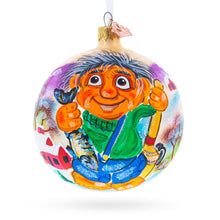 Load image into Gallery viewer, Troll the Fisherman Glass Ball Christmas Ornament 4 Inches