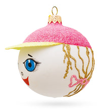 Load image into Gallery viewer, Girl in the Hat Glass Ball Christmas Ornament 3.25 Inches