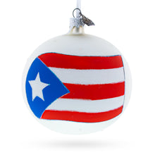 Load image into Gallery viewer, Flag of Puerto Rico Glass Ball Christmas Ornament 4 Inches