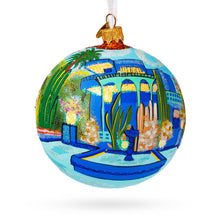 Load image into Gallery viewer, Jardin Majorelle, Marrakesh, Morocco Glass Ball Christmas Ornament 4 Inches