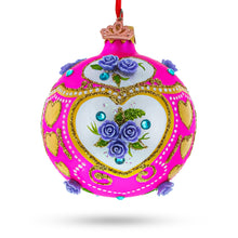 Load image into Gallery viewer, Roses on Pink Glass Ball Christmas Ornament 3.25 Inches
