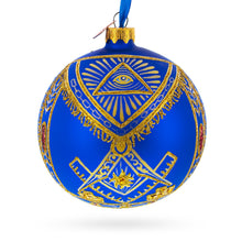 Load image into Gallery viewer, Freemasons Symbols Glass Ball Christmas Ornament 4 Inches