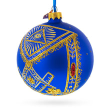 Load image into Gallery viewer, Freemasons Symbols Glass Ball Christmas Ornament 4 Inches
