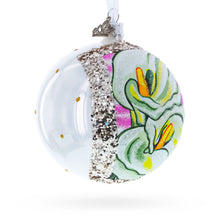 Load image into Gallery viewer, 1928 Georgia O'Keeffe "Two Calla Lilies on Pink" Glass Ball Christmas Ornament 4 Inches