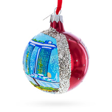 Load image into Gallery viewer, Art Science Museum, Marina Bay, Singapore Glass Ball Christmas Ornament 3.25 Inches