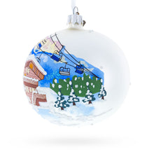 Load image into Gallery viewer, Chalet and Ski Lifts in the Mountains Glass Ball Christmas Ornament 4 Inches