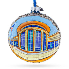 Load image into Gallery viewer, Abraham Lincoln Presidential Library and Museum, Springfield, Illinois, USA Glass Ball Christmas Ornament 4 Inches