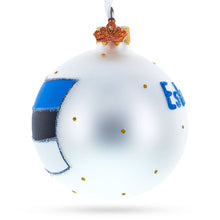 Load image into Gallery viewer, Flag of Estonia Flag Glass Ball Christmas Ornament 3.25 Inches