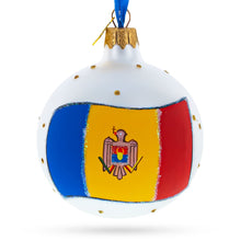 Load image into Gallery viewer, Flag of Moldova Glass Ball Christmas Ornament 3.25 Inches