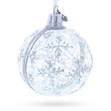 Load image into Gallery viewer, Snowflakes on Clear Glass Ball Christmas Ornament 3.25 Inches