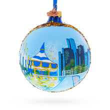Load image into Gallery viewer, Detroit Riverfront, Detroit, Michigan, USA Glass Ball Christmas Ornament 4 Inches
