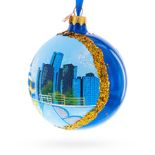 Load image into Gallery viewer, Detroit Riverfront, Detroit, Michigan, USA Glass Ball Christmas Ornament 4 Inches