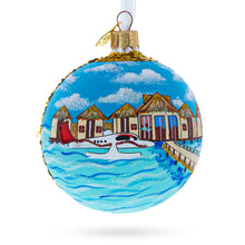 Load image into Gallery viewer, Maldives Resort Glass Ball Christmas Ornament 3.25 Inches