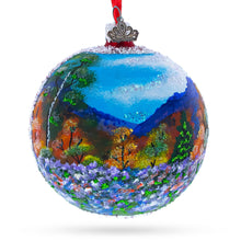Load image into Gallery viewer, Floral Meadow Painting Glass Ball Christmas Ornament 4 Inches