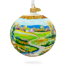 Load image into Gallery viewer, Village Road Painting Glass Ball Christmas Ornament 4 Inches