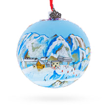 Load image into Gallery viewer, Courchevel Ski Resort, France Glass Ball Christmas Ornament 4 Inches