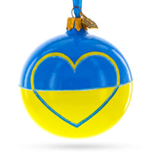 Load image into Gallery viewer, Flag of Ukraine Glass Christmas Ornament 3.25 Inches