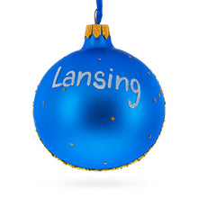 Load image into Gallery viewer, Lansing, Michigan, USA Glass Ball Christmas Ornament 3.25 Inches