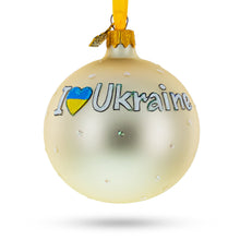 Load image into Gallery viewer, Ukraine in my Heart Glass Ball Christmas Ornament 3.25 Inches