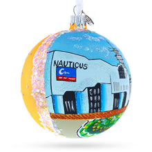 Load image into Gallery viewer, Battleship Wisconsin at Nautilus, Norfolk, Virginia, USA Glass Ball Christmas Ornament 4 Inches