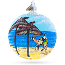 Load image into Gallery viewer, Beach at Hammamet, Tunisia Glass Ball Christmas Ornament 4 Inches