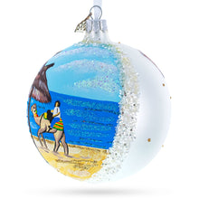 Load image into Gallery viewer, Beach at Hammamet, Tunisia Glass Ball Christmas Ornament 4 Inches
