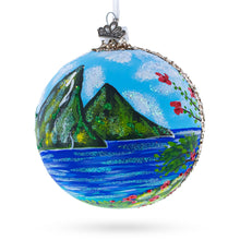 Load image into Gallery viewer, The Pitons, St. Lucia Glass Ball Christmas Ornament
