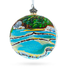 Load image into Gallery viewer, Kuang Si Waterfall, Laos Glass Ball Christmas Ornament 4 Inches