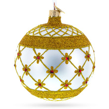 Load image into Gallery viewer, Red Jewels Silver Glass Ball Christmas Ornament